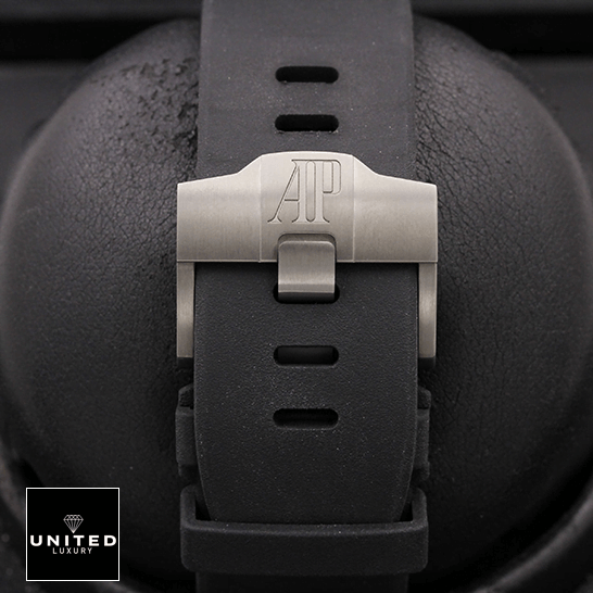 Audemars Piguet Royal Oak 26405CE.OO.A002CA.02 Replica 2 AP Royal Oak Black Rubber Bracelet Steel Clasp Replica closed clasp