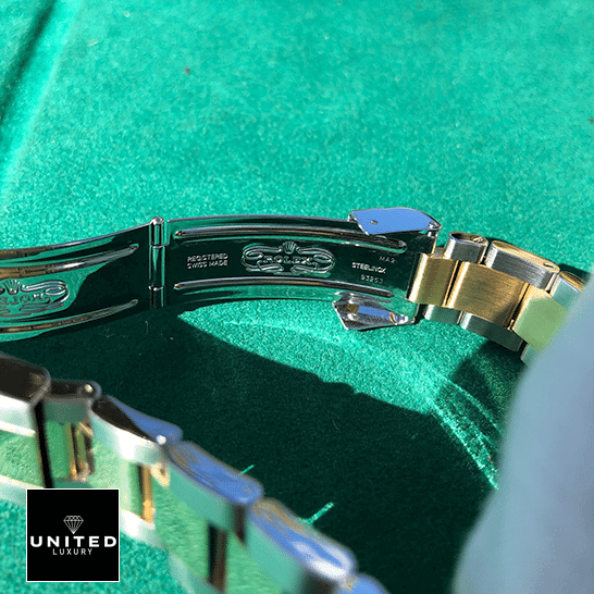 Rolex Submariner Serti Two Tone Stainless Steel Gold Diamond 16613 Replica 13 Rolex Submariner 16613 Two Tone Stainless Steel Gold Diamond Replica open fold clasp