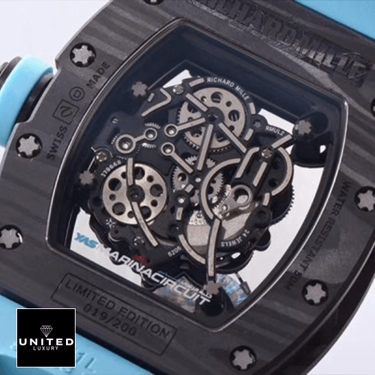 Richard Mille Skeleton Replica 6 Richard Mille RM055 Carbon Case Limited Edition 019/200 Replica close view