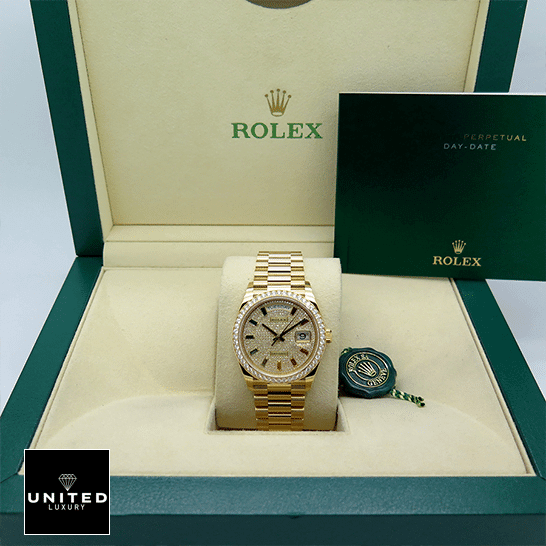 Rolex Day-Date Yellow Gold With Pave Diamond Dial Sapphire 128348RBR-0030 Replica 4 rolex_day_date_yellow_gold_with_pave_diamond_dial_sapphire_128348RBR_0030_replica_box_unitedluxurynet