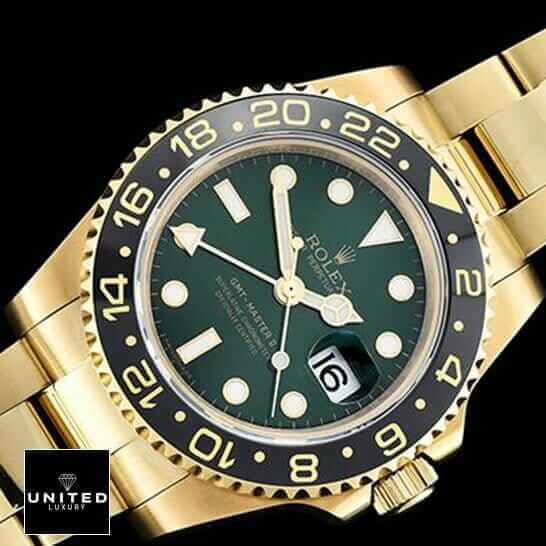 Rolex GMT-Master II 11678LN Yellow Gold Green Dial oyster Replica 2 Rolex GMT Master Green Dial Gold Bracelet