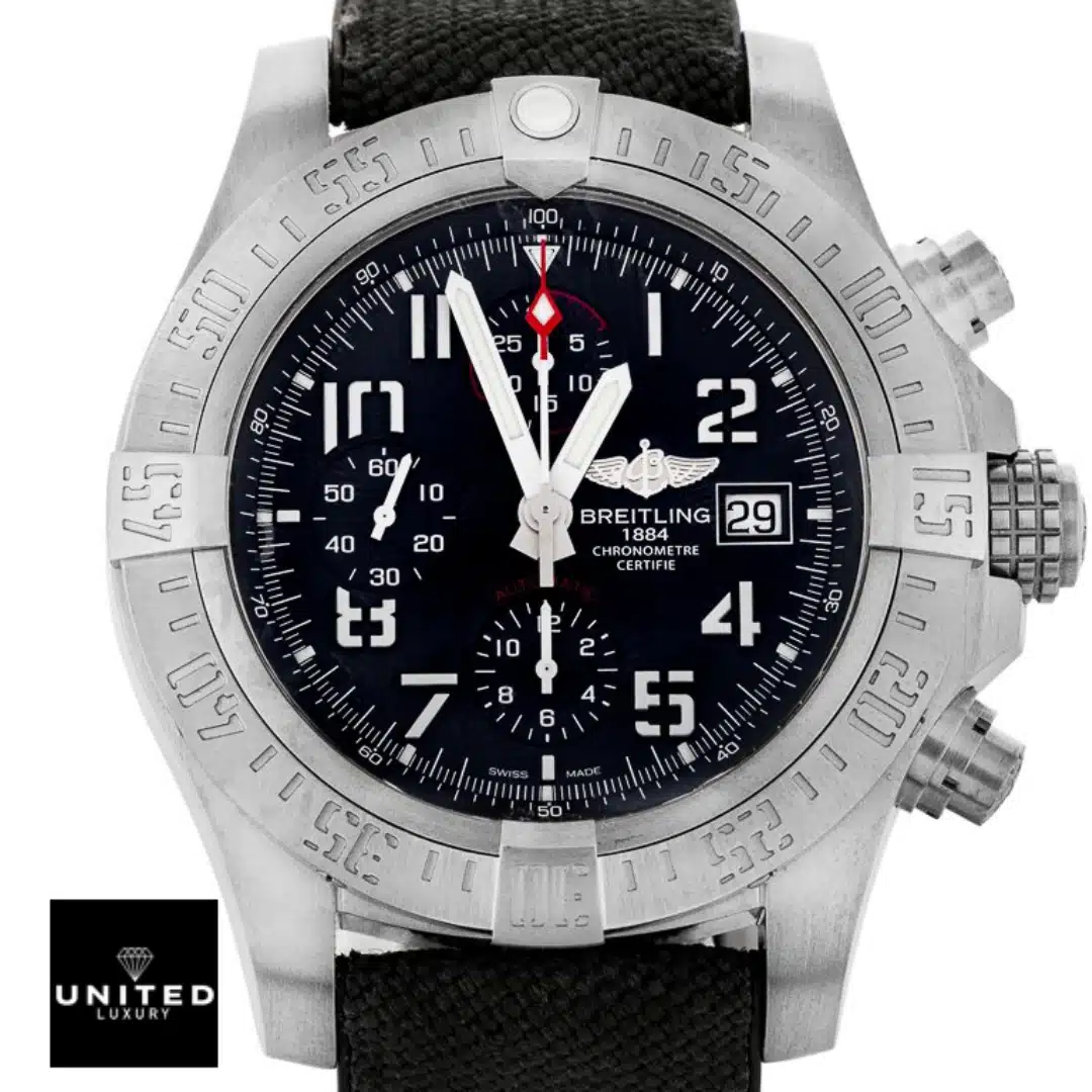 Breitling Super Avenger II Replica 1 Breitling Super Avenger II A1337111/BC29-442X Black Dial Replica