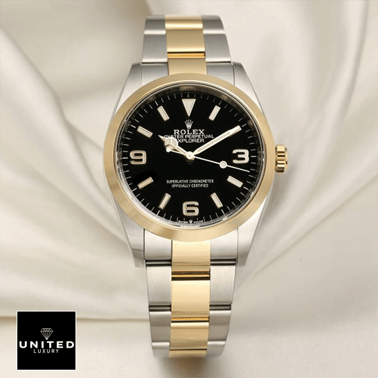 Rolex Explorer 124273 Black Dial Replica 3 Rolex 2021 Explorer 124273 Black Dial Replica cream tulle background