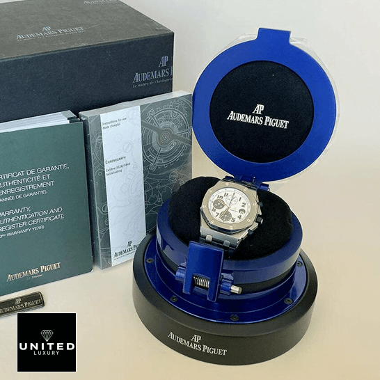 Royal Oak Tour Auto Replica 3 Audemars Piguet Royal Oak 26208ST.OO_.D305CR.01 White Dial Replica in the box