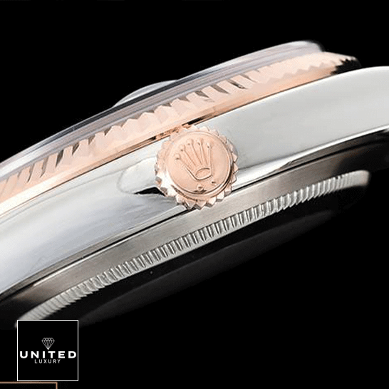 Two Tone Datejust 36 Replica 3 Rolex Datejust 36 126231-0033 Replica Stainless Steel Case and Rose Gold Crown Pusher