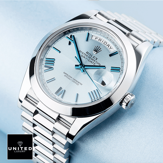 Rolex Oyster Day-Date 228206 Replica 1 rolex day dat e228206 stainless steel blue diagonal dial oyster man dial