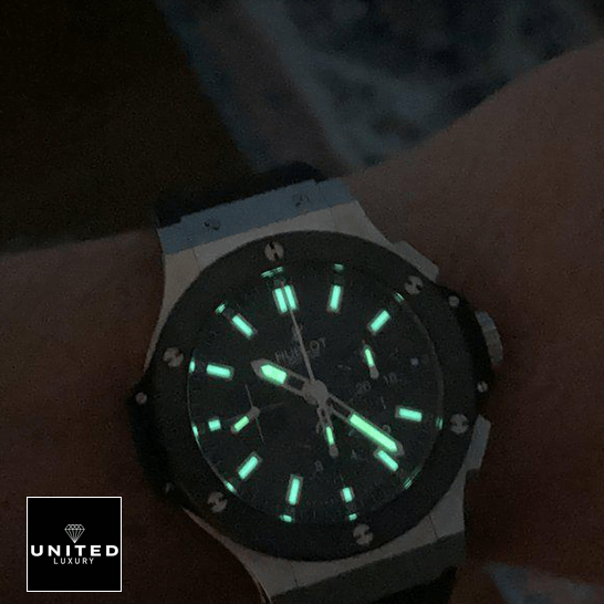 Hublot Watch Black Replica 3 Hublot Big Bang Ceramic Black Dial Replica dial phosphor