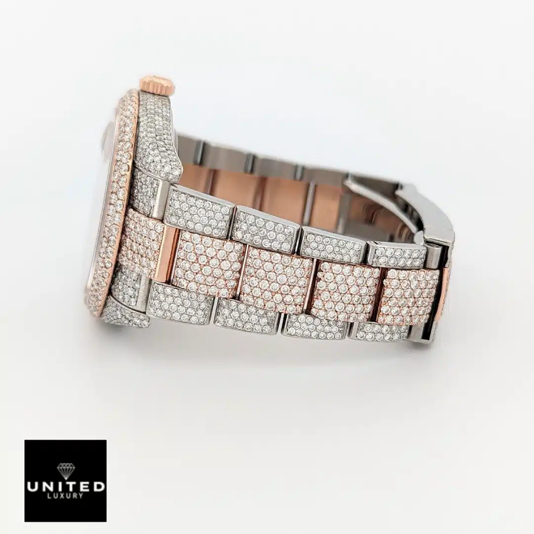 Rolex Datejust Two Tone Jubilee Fully Iced Out 126303 Replica 1 Rolex Datejust 126303 Replica Stainless Steel two-tone Oyster Bracelet