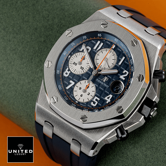 Audemars Piguet Chronograph Replica 5 Audemars Piguet 26470ST.OO_.A027CA.01 Steel Case Replica orange background