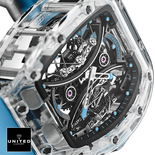 Richard Mille sapphire Replica 4 Richard Mille Tourbillion RM53-02 Black Dial Replica close view
