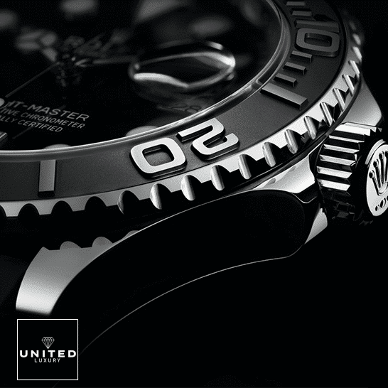 Rolex Yacht-Master 226659 White Gold Automatic Rubber Black Dial Replica 2 Rolex Yacht-Master 226659 Stainless Steel Case Crown Pusher Replica