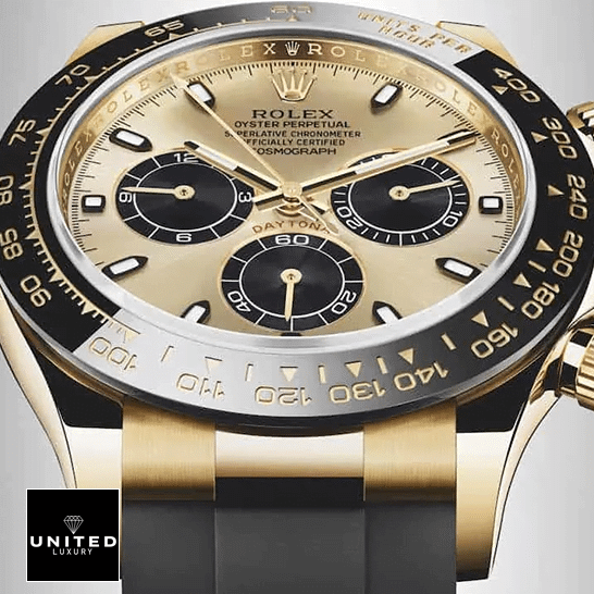 Rolex Daytona Cosmograph 116518LN Gold Dial Replica 5 Rolex Daytona 116518LN Black Bezel Yellow Gold Case Replica