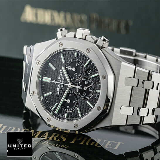 Audemars Piguet Royal Oak Chronograph 26320ST.OO.1220ST.01 Replica 1 AP Royal Oak Stainless Steel Black Dial Replica on the ap box
